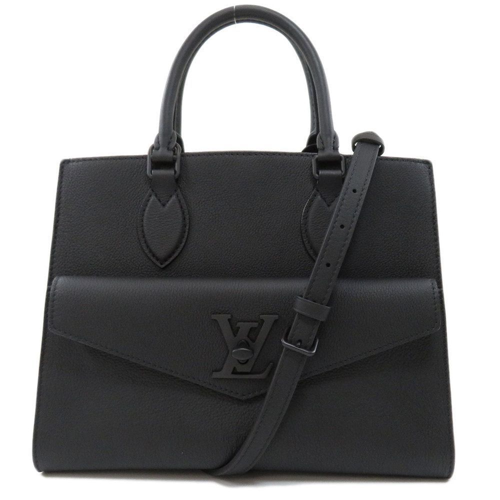 Louis Vuitton Lock Me Tote PM Leather Handbag Noir